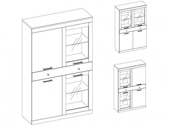 Джаггер, Шкаф с витриной 2V2D1S