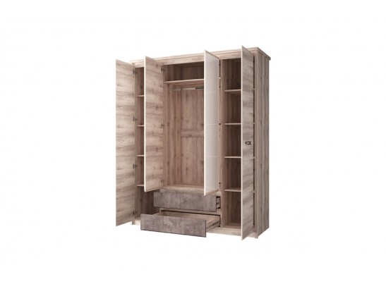 Шкаф с зеркалом 4DG2S Z Джаз, каштан найроби/оникс