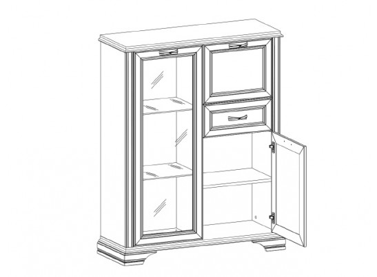 Шкаф с витриной 1V2D1S Монако Шкаф с витриной 1V2D1S Монако