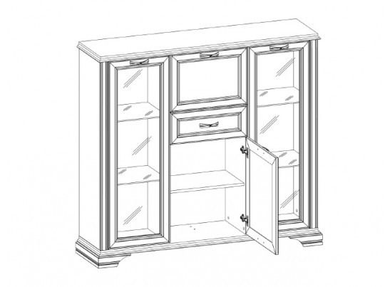 Шкаф с витриной 2V2D1S Монако Шкаф с витриной 2V2D1S Монако