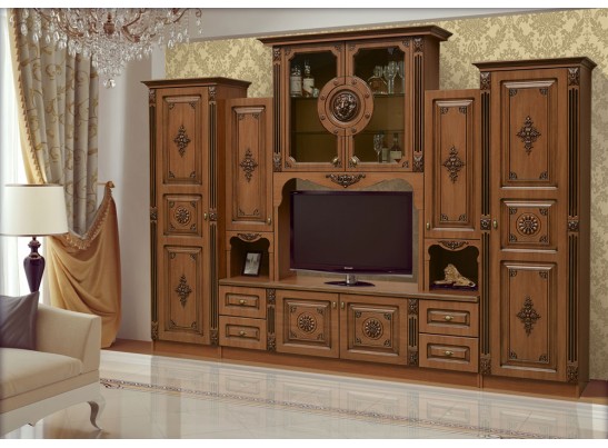 Гостиная Лео (резные декоры МДФ+патина)