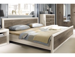 Кровать с основанием LOZ 140*200_2 КОЕН, ясень снежный/сосна натуральная