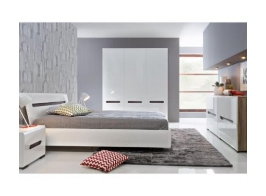 Кровать с металлическим основанием S205-LOZ 140 AZTECA, белый глянец