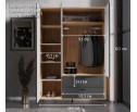 Шкаф Грейс дуб наварра/графит SZF3D2S
