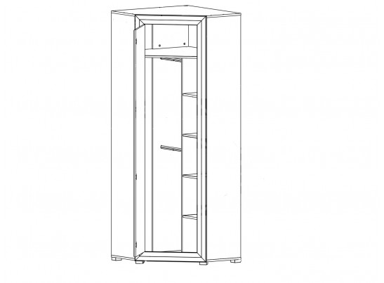 Шкаф угловой B136-SZFN1D MALTA, лиственница сибирская/орех лион