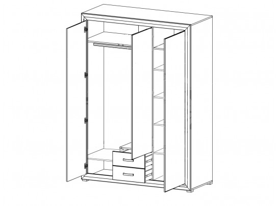 Шкаф три двери B136-SZF3D2S MALTA, лиственница сибирская/орех лион