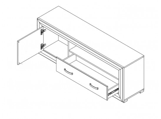 Тумба ТВ B136-RTV1D1S MALTA, лиственница сибирская/орех лион