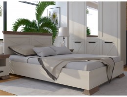 Кровать двухспальная MARSELLE LOZ160х200, в цвете ясень снежный/дуб сонома