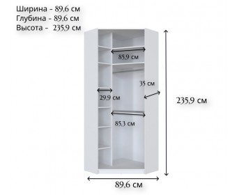 Угловой шкаф Моби лиственница сибирская SZFN