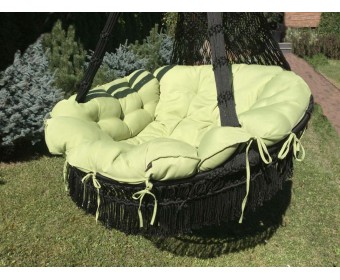 Подвесное кресло CARTAGENA (черный+зелен. подушки)