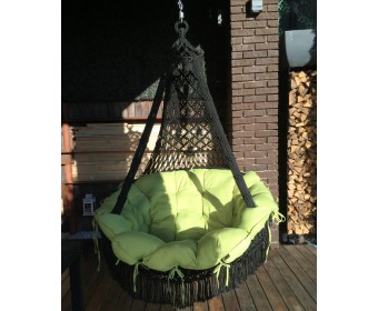 Подвесное кресло CARTAGENA (черный+зелен. подушки)
