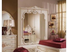 Шкаф 4-х дверный с зеркалами "Диана" (беж.)