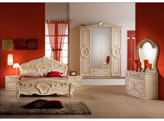 Кровать 2-х спальная "Роза" беж.