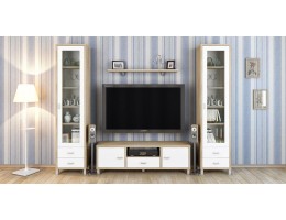 Гостиная Домино Сонома 2 (белый глянец, дуб сонома)