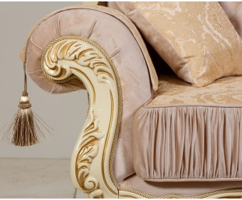 Кресло Эсмеральда, крем (ткань золото)