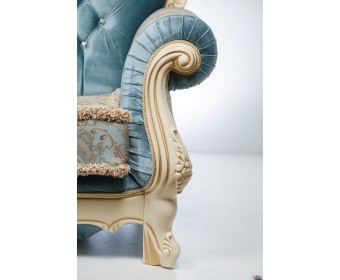 Кресло Илона, крем (ткань бирюза) 