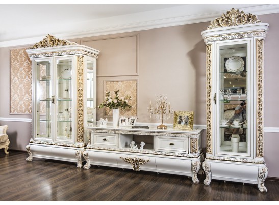 Витрина одностворчатая Алсу белый глянец