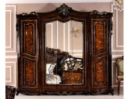 Шкаф 5-створчатый Джоконда, корень дуба глянец