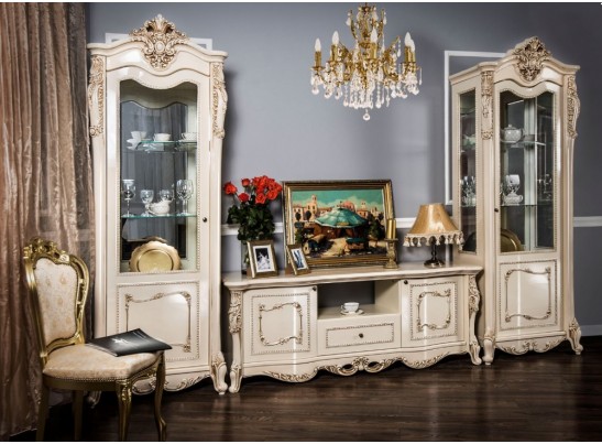 Витрина "Джоконда" левая (крем глянец)