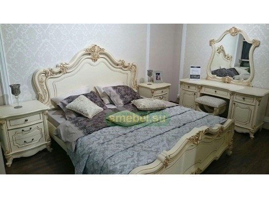 Туалетный стол c пуфом «Мона Лиза» крем