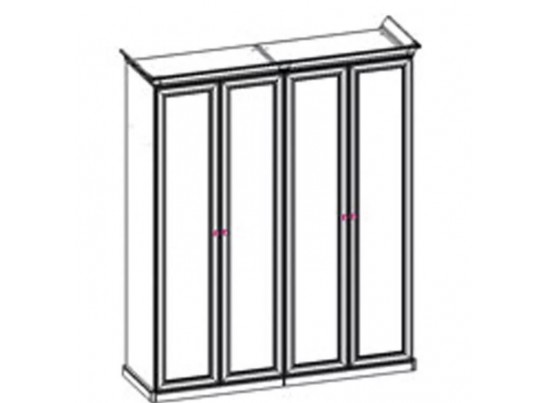 Шкаф 4-створчатый Натали, белый