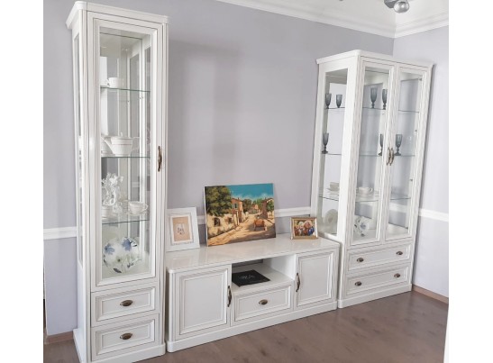 Гостиная Натали 2+1, белый глянец