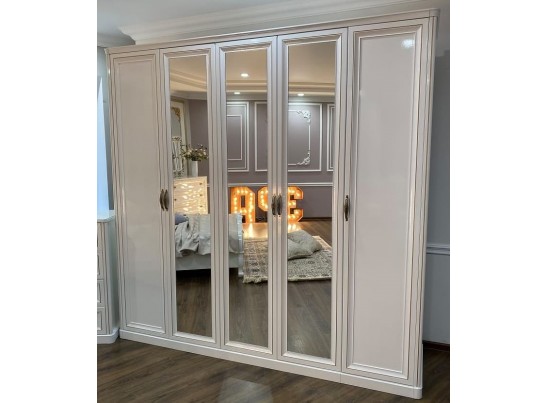 Шкаф 5-створчатый с зеркалами Натали, белый Шкаф 5-створчатый с зеркалами Натали, белый