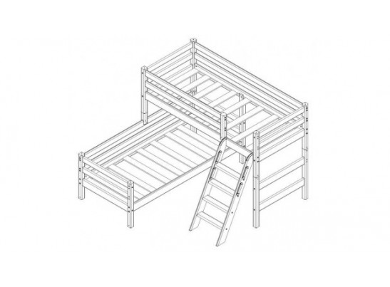 Угловая кровать "Соня" Вариант 8 с наклонной лестницей
