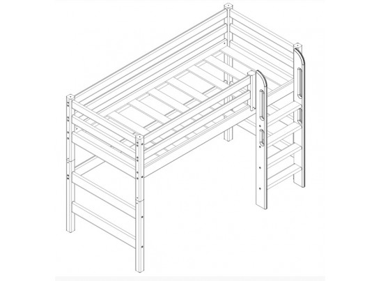 Кровать чердак Соня Вариант 5 (с прямой лестницей)
