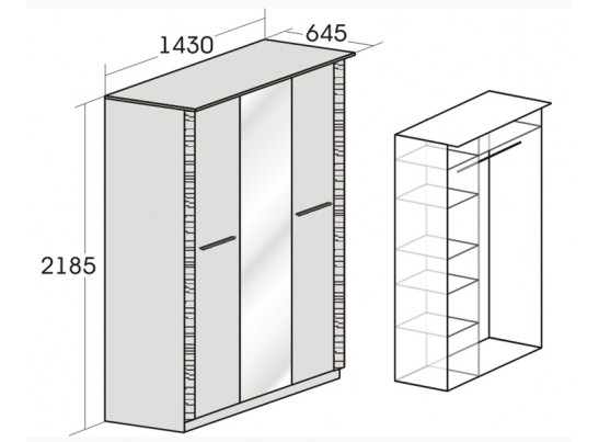Шкаф 3-дверный для спальни "Элана"