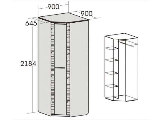 Спальный гарнитур "Элана" Вариант 1 (дуб сонома)