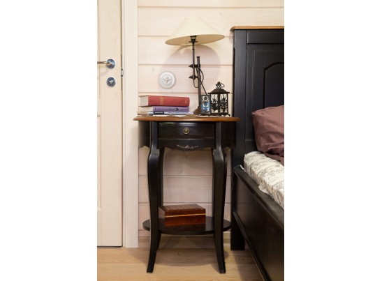 Прикроватная тумба овальная ST9131N (черный сапфир)