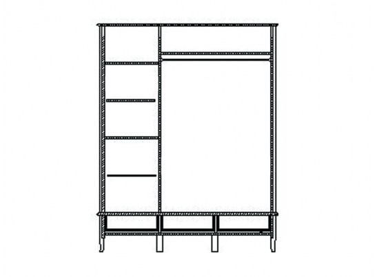 Шкаф для одежды Лаура 3х дверный с ящиками в стиле прованс ММ-267-01/03