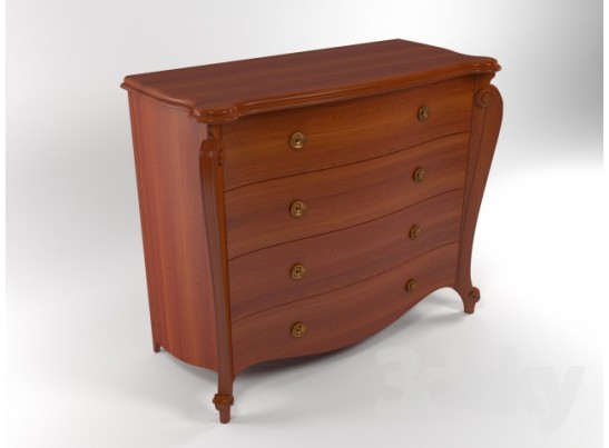 Комод Луиза с четырьмя ящиками и металлическими ручками в стиле прованс ММ-227-04