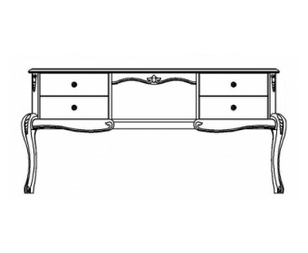 Стол туалетный Мокко с четырьмя ящиками и резным декором ММ-316-06