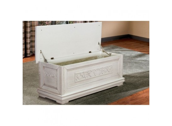 Прикроватный сундук-банкетка Оскар, белая эмаль+ТП ММ-216-08