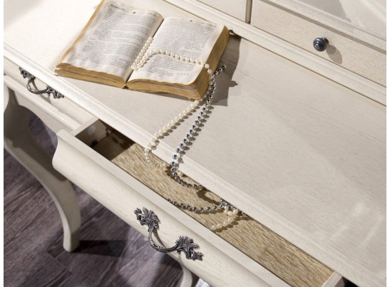 Стол туалетный Оскар с зеркалом, белая эмаль+ТП ММ-216-06