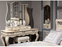 Стол туалетный Оскар с зеркалом, белая эмаль+ТП ММ-216-06