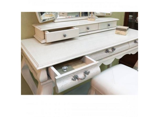 Стол туалетный Оскар с зеркалом, белая эмаль+ТП ММ-216-06