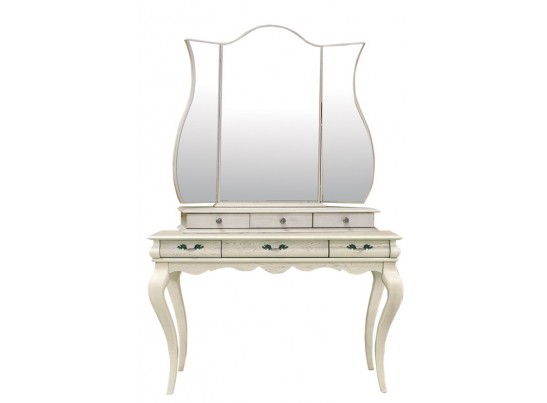 Стол туалетный Оскар с зеркалом, белая эмаль+ТП ММ-216-06