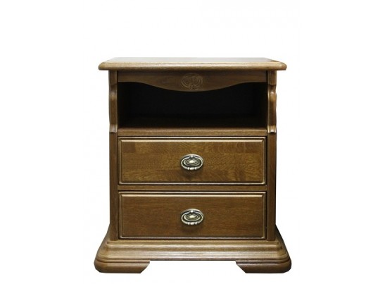 Тумба прикроватная Лика с двумя ящиками и полкой из массива дуба ММ-137-03