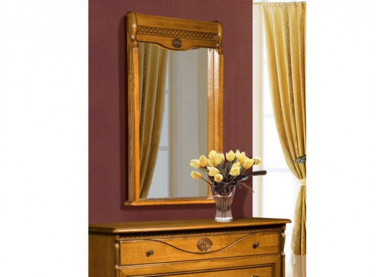 Зеркало прямоугольное Лика в раме из натурального дерева с орнаментом ММ-137-05 Зеркало прямоугольное Лика в раме из натурального дерева с орнаментом ММ-137-05