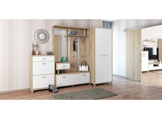 Шкаф Домино ВК-04-03, белый/дуб сонома