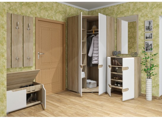 Шкаф угловой Леонардо МН-026-11, белый