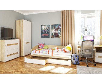 Кровать в детскую Леонардо МН-026-12, белый