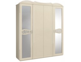 Шкаф четырехдверный София МН-025-04, крем глянец