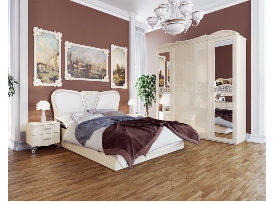 Кровать София МН-025-01, крем глянец