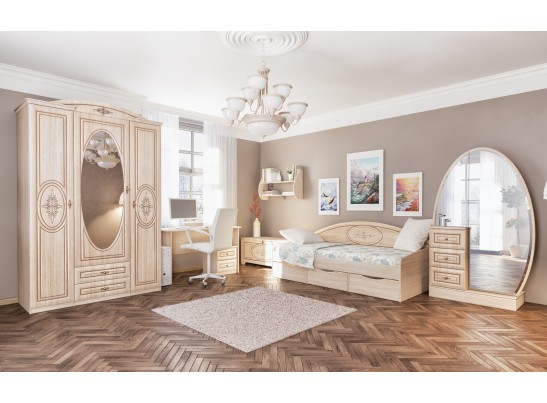 Шкаф трехдверный Василиса СП-001-03П, дуб белёный