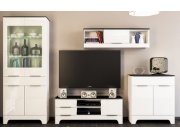 Стенка в гостиную Верона МН-128, белый глянец