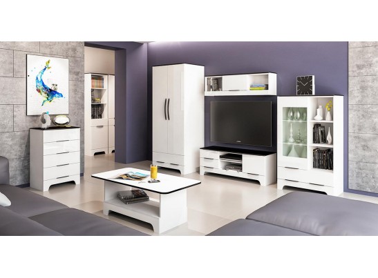 Шкаф для одежды Верона МН-128-13, белый глянец